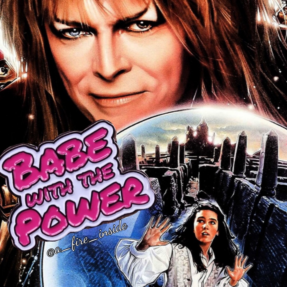 SOLD OUT BABE WITH THE POWER Labrynth Bowie Pin - Picture 7 of 7